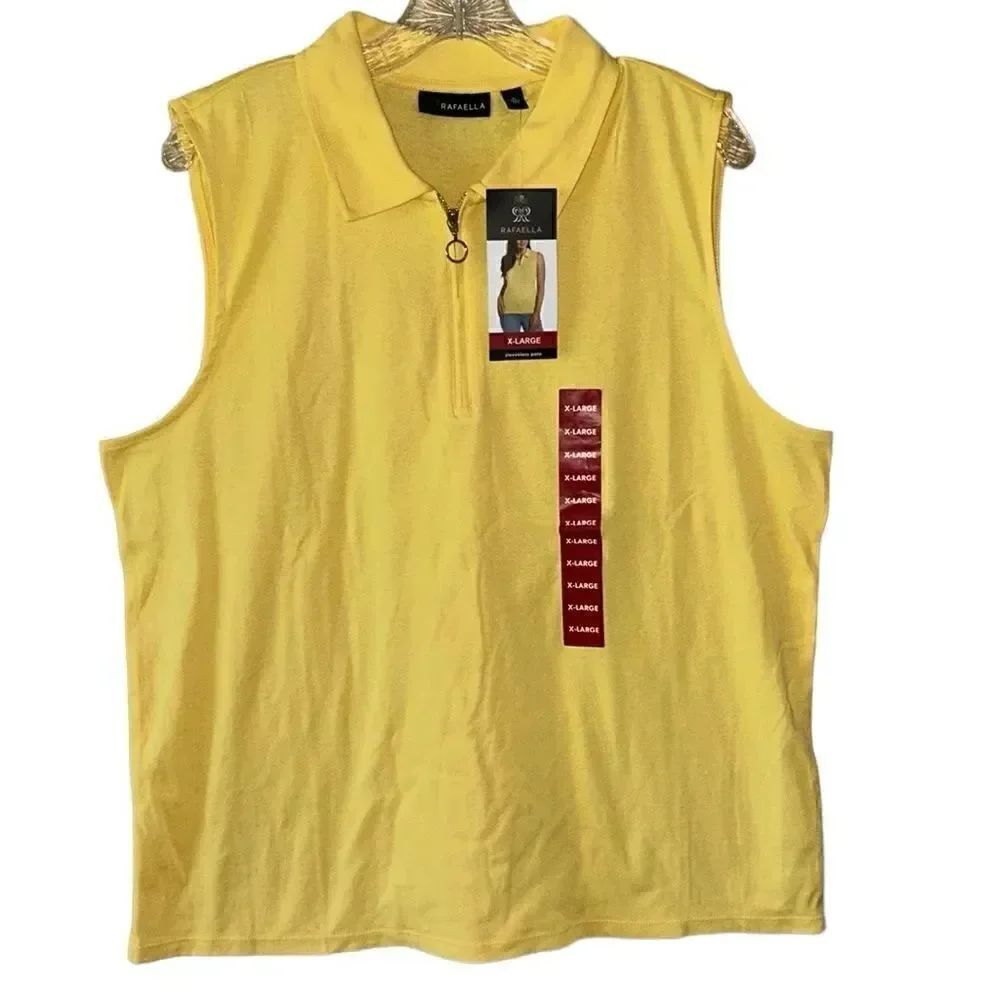 NEW Rafaella Yellow Sleeveless Polo